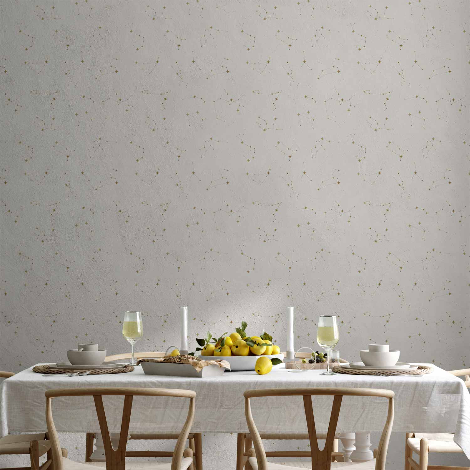 Star Map Delicate Constellations Warm Shades Wallpaper