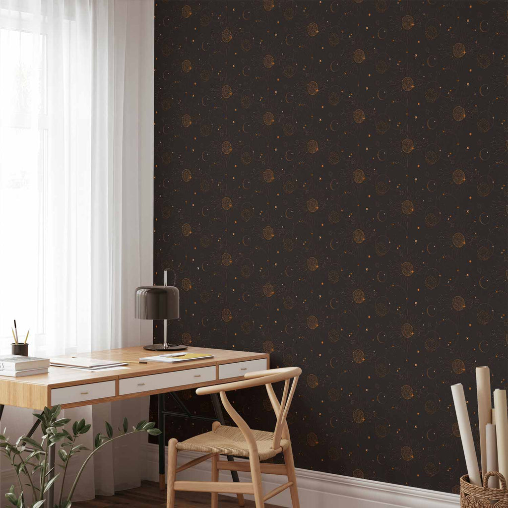 Night Sky Wallpaper: Suns & Planets on Black