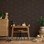 Night Sky Suns and Planets Black Wallpaper