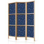 Japanese Room Divider Cosmic Fantasy Pattern with Suns Moons Dragonflies