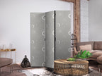 Room Divider Cosmic Fireworks - Moons and Stars on Gray Background