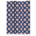 Room Divider with Sunny Sun Motif on Navy Background