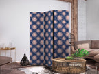 Room Divider with Sunny Sun Motif on Navy Background