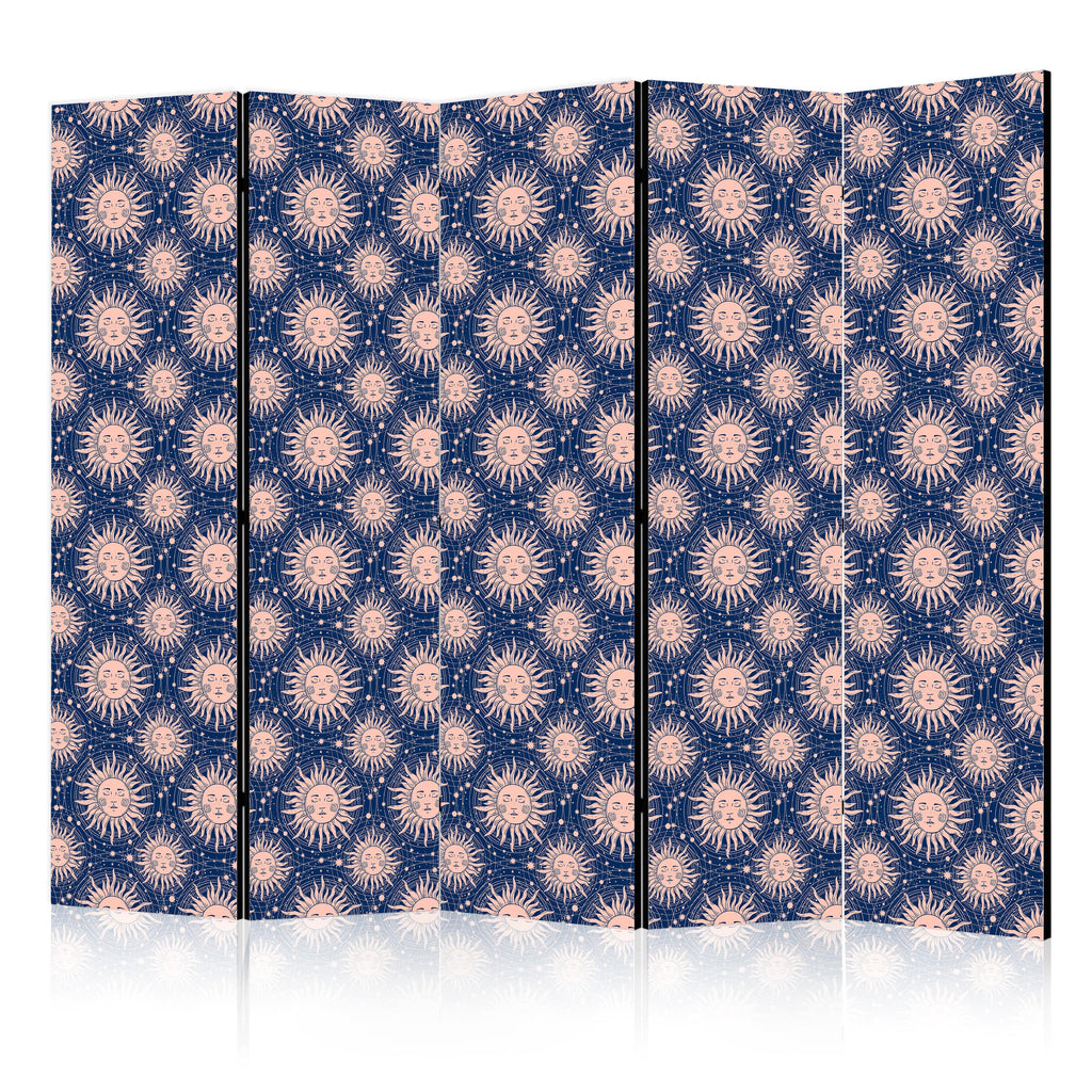 Room Divider with Sunny Pattern - Navy Background