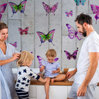 Colorful Butterflies Concrete Texture Wallpaper