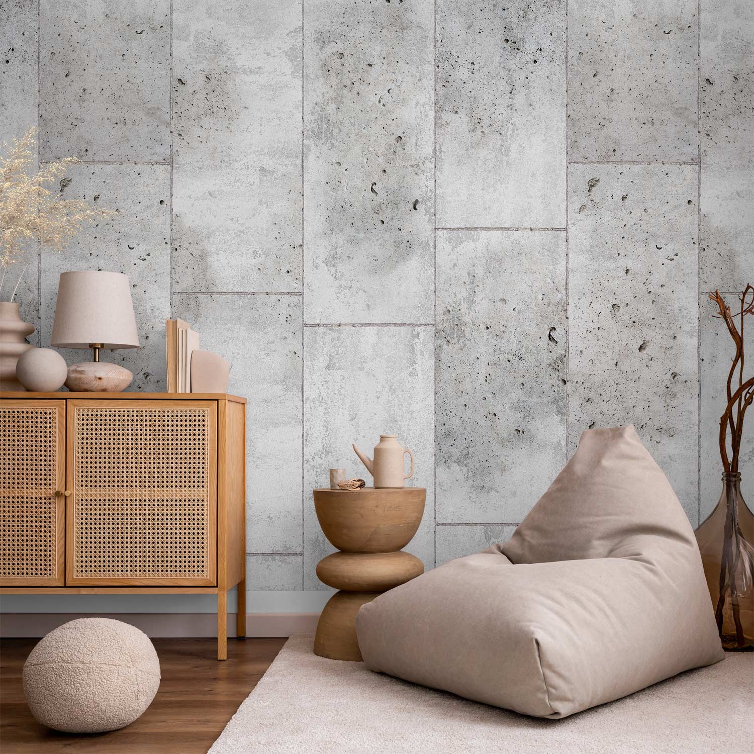 Grey Concrete Texture Modern Wallpaper