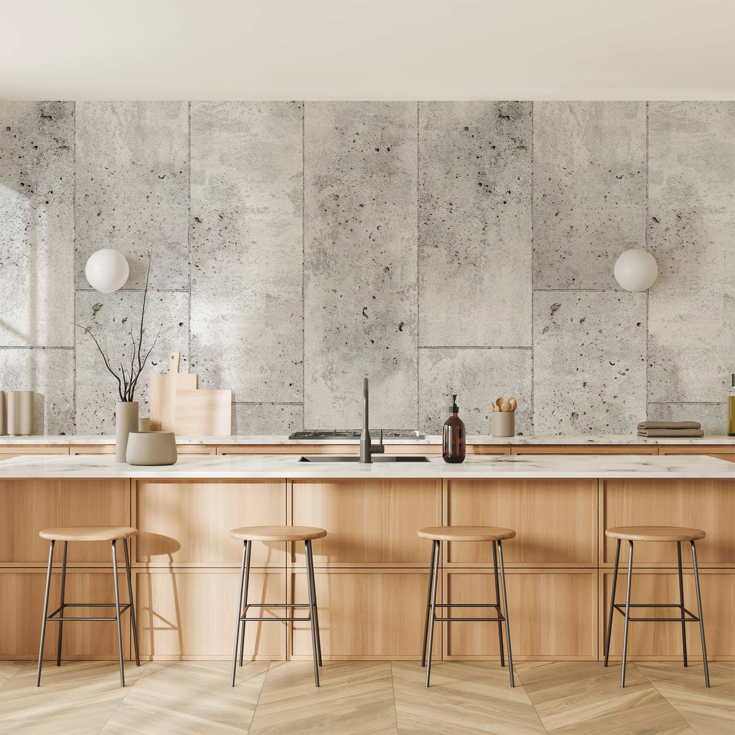 Grey Concrete Texture Modern Wallpaper