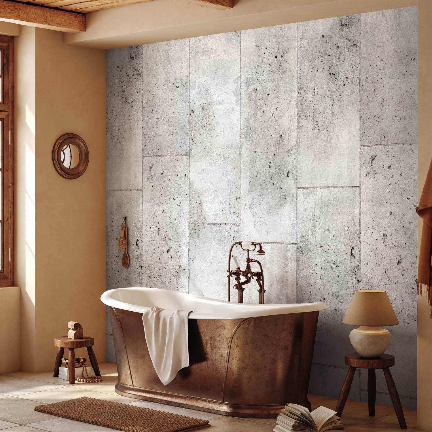 Grey Concrete Texture Modern Wallpaper