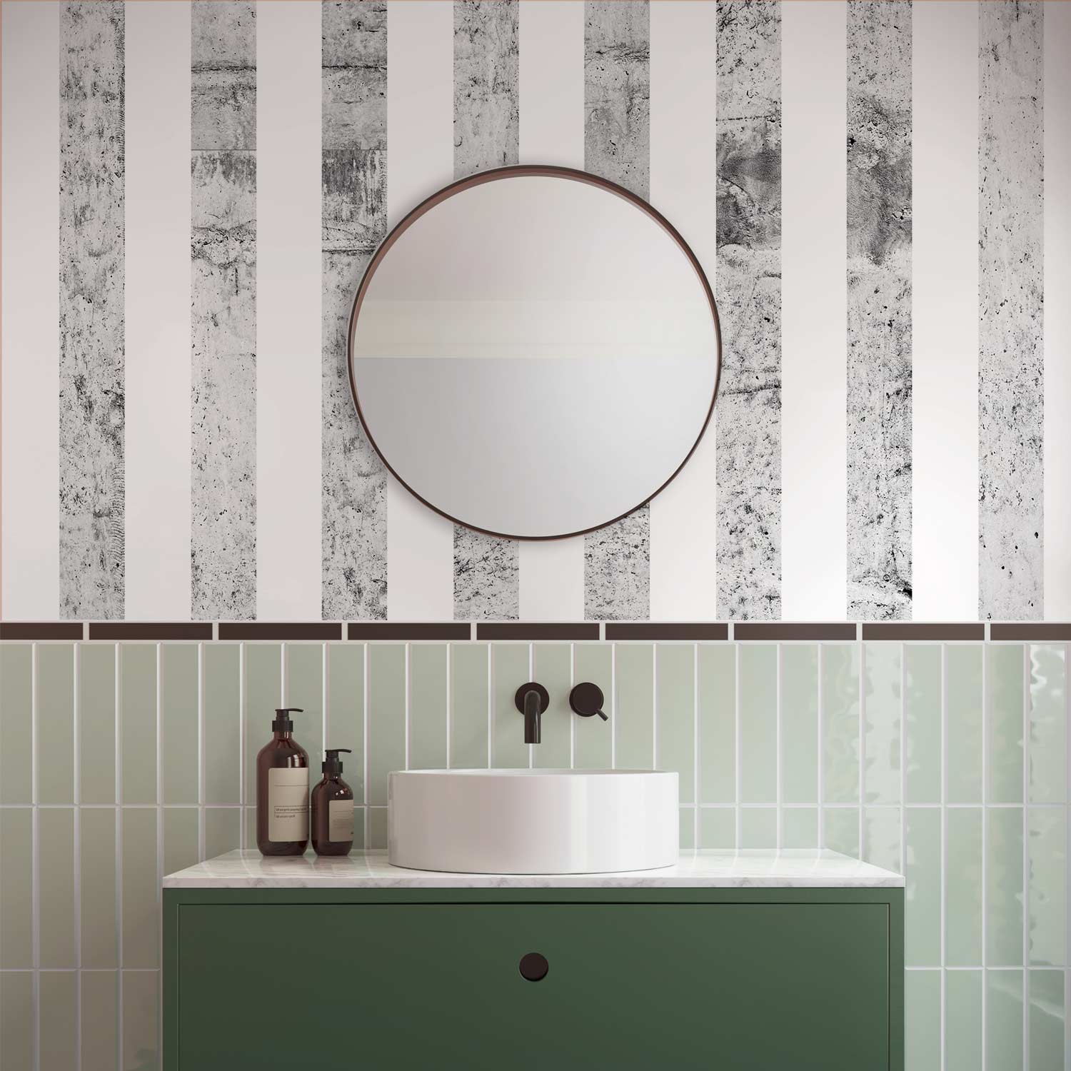 Grey Concrete Stripe Texture Wallpaper