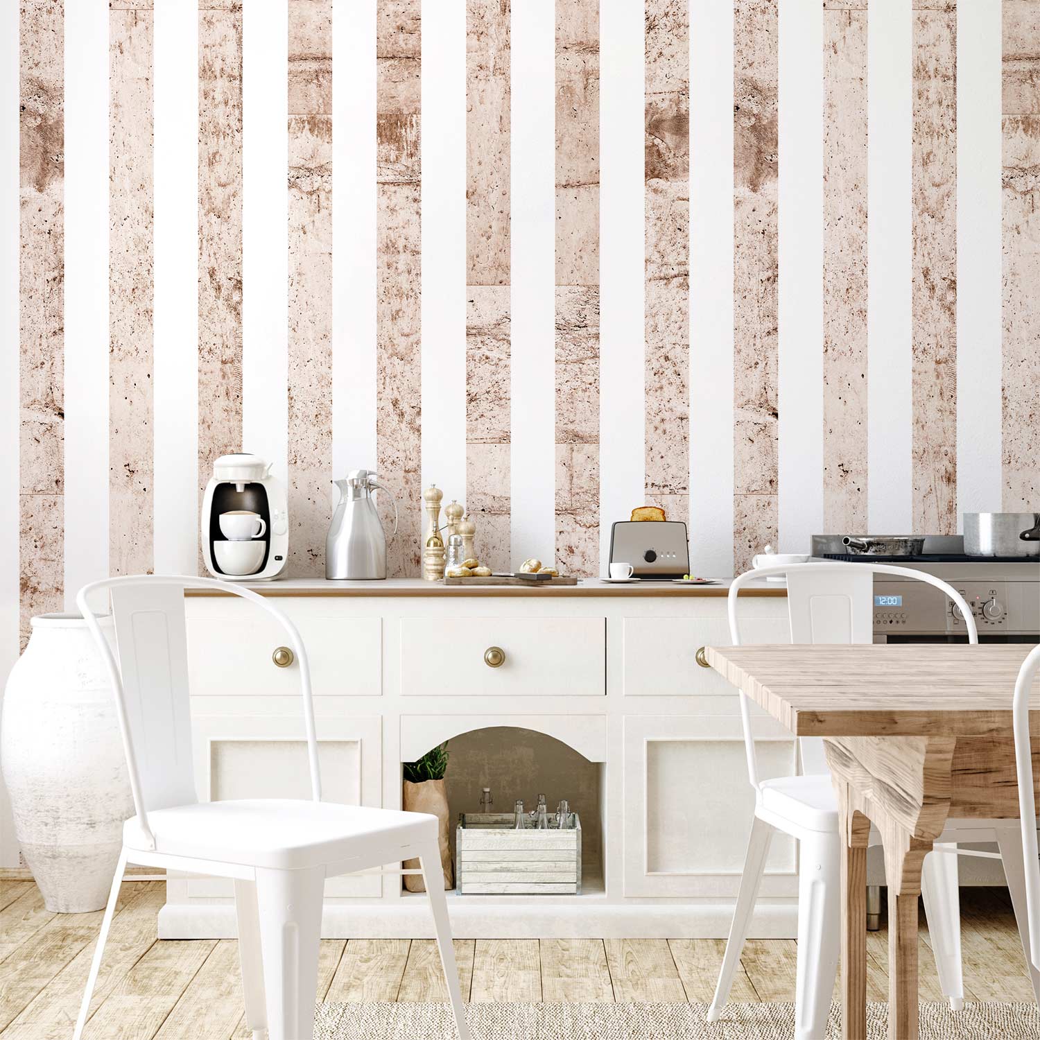 Concrete Stripe Texture Industrial Wallpaper