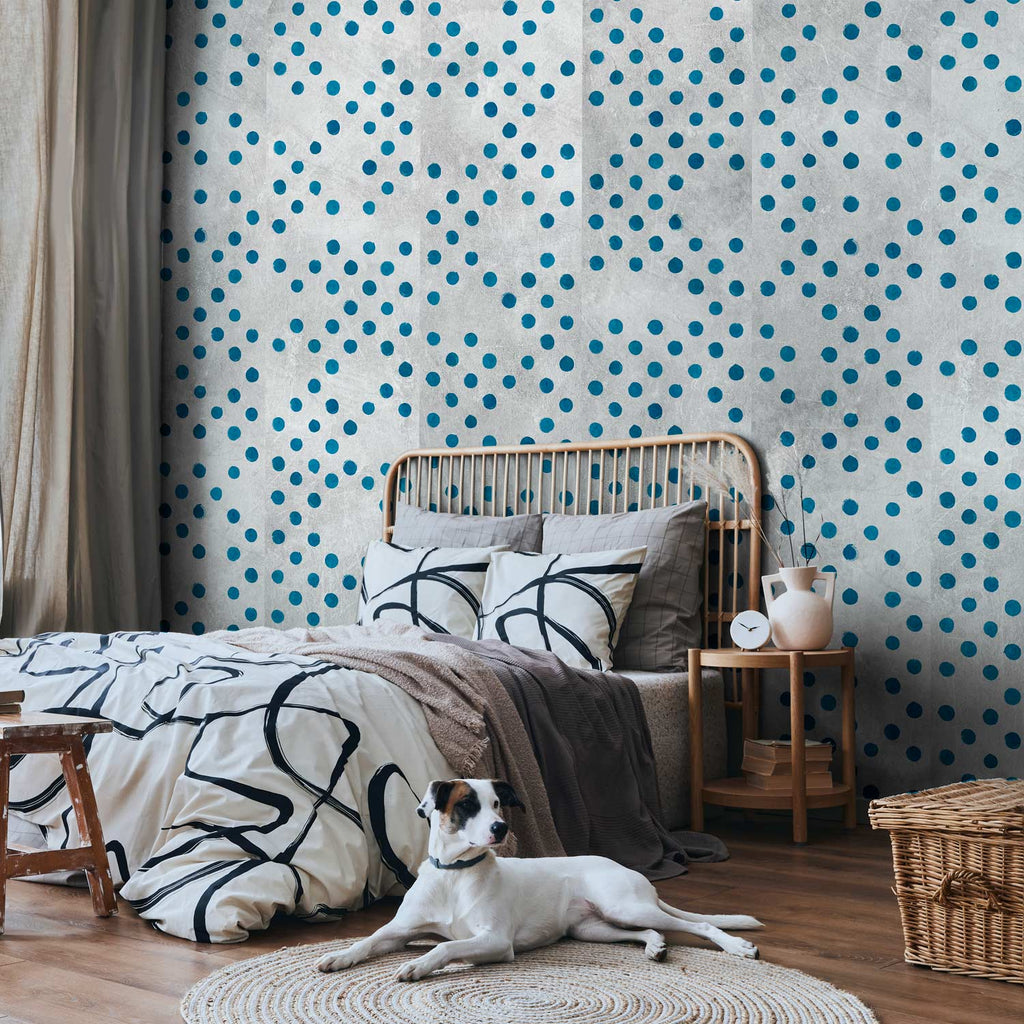 Colorful Polka Dots Concrete Texture Wallpaper