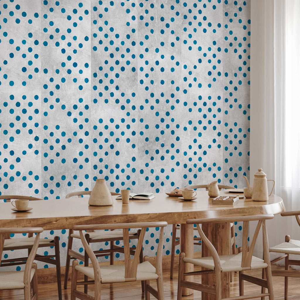 Colorful Polka Dots Concrete Texture Wallpaper