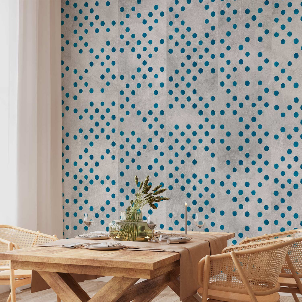 Colorful Polka Dots Concrete Texture Wallpaper