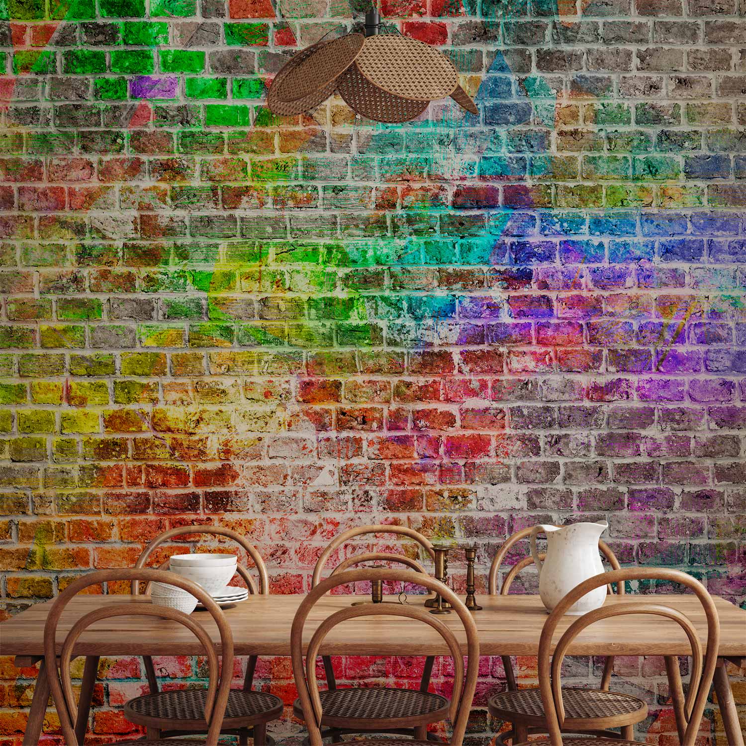 Rainbow Texture Pattern Wall Mural