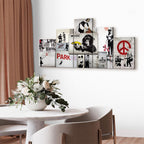 Banksy Street Art Graffiti Multicolor Canvas Print