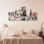 Banksy Street Art Graffiti Multicolor Canvas Print