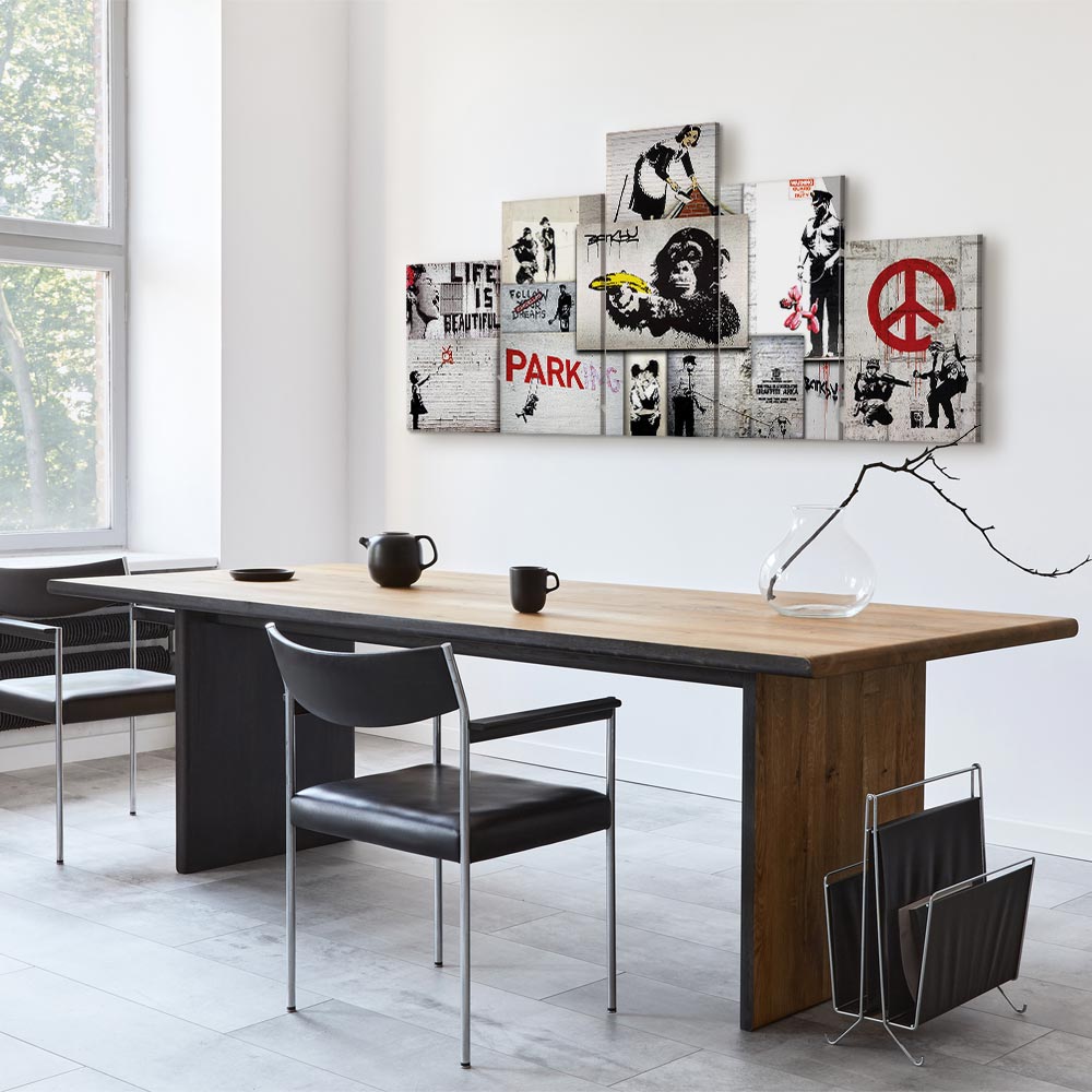 Banksy Street Art Graffiti Multicolor Canvas Print