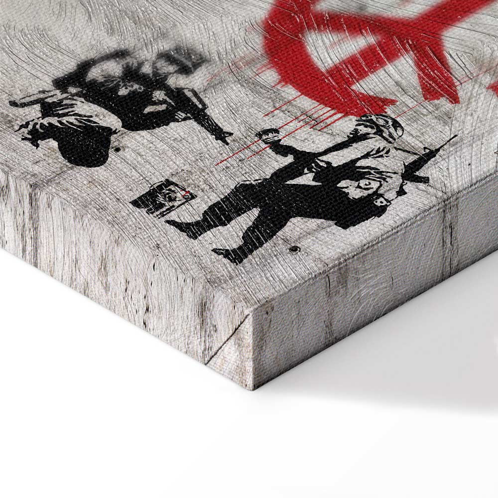 Banksy Street Art Graffiti Multicolor Canvas Print