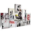 Banksy Street Art Graffiti Multicolor Canvas Print