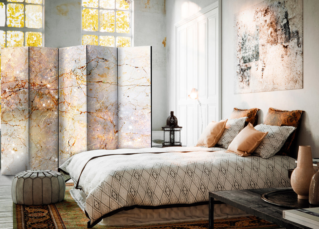 Enchanted Marble Texture 5-Panel Room Divider