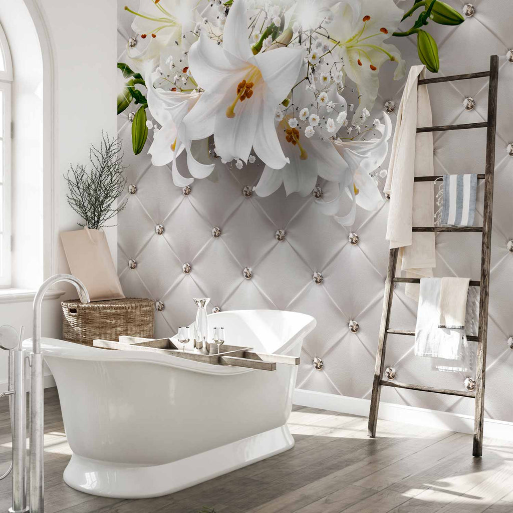 Elegant Princess Lilies Diamonds Wall Mural