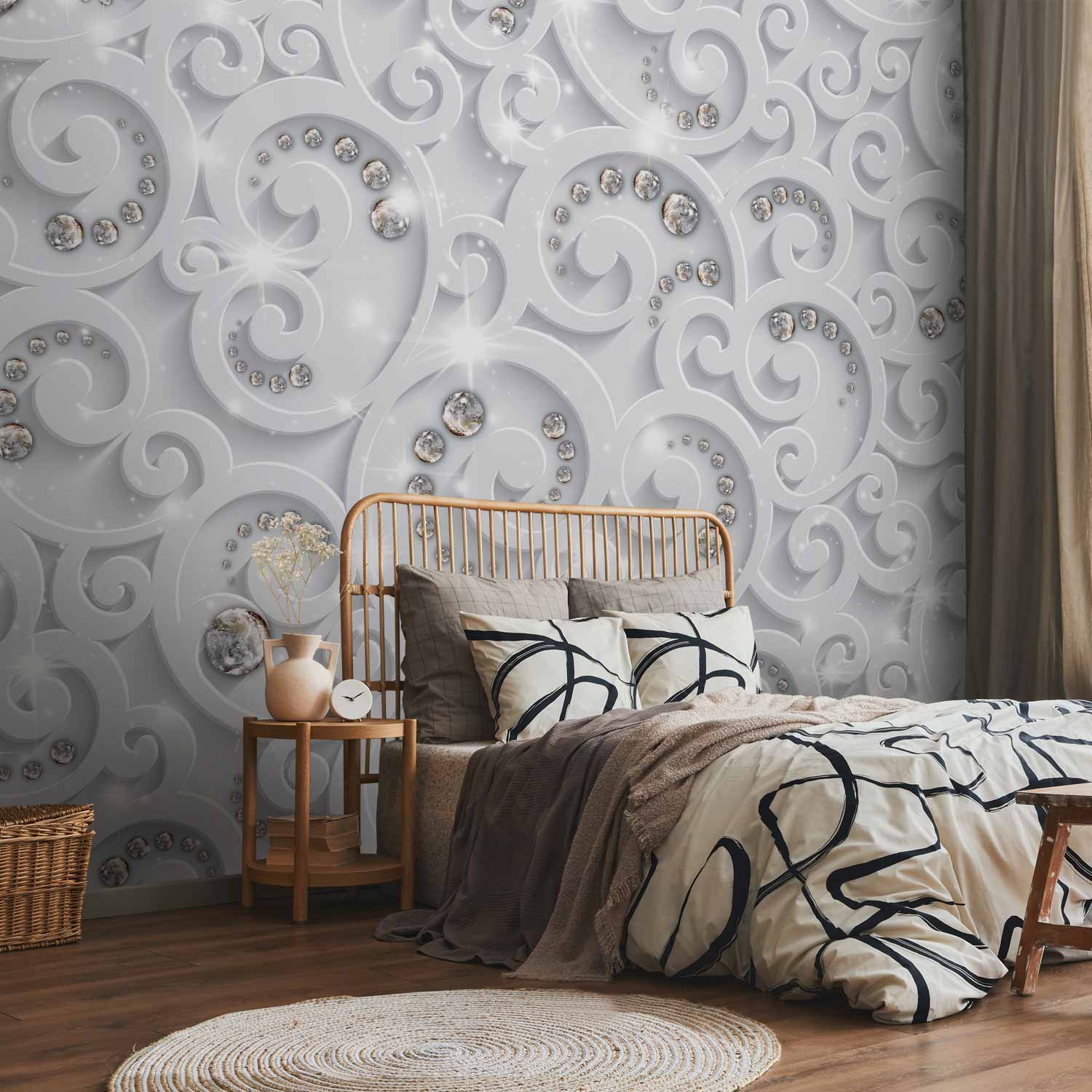 Abstract Floral Glamour Wall Mural