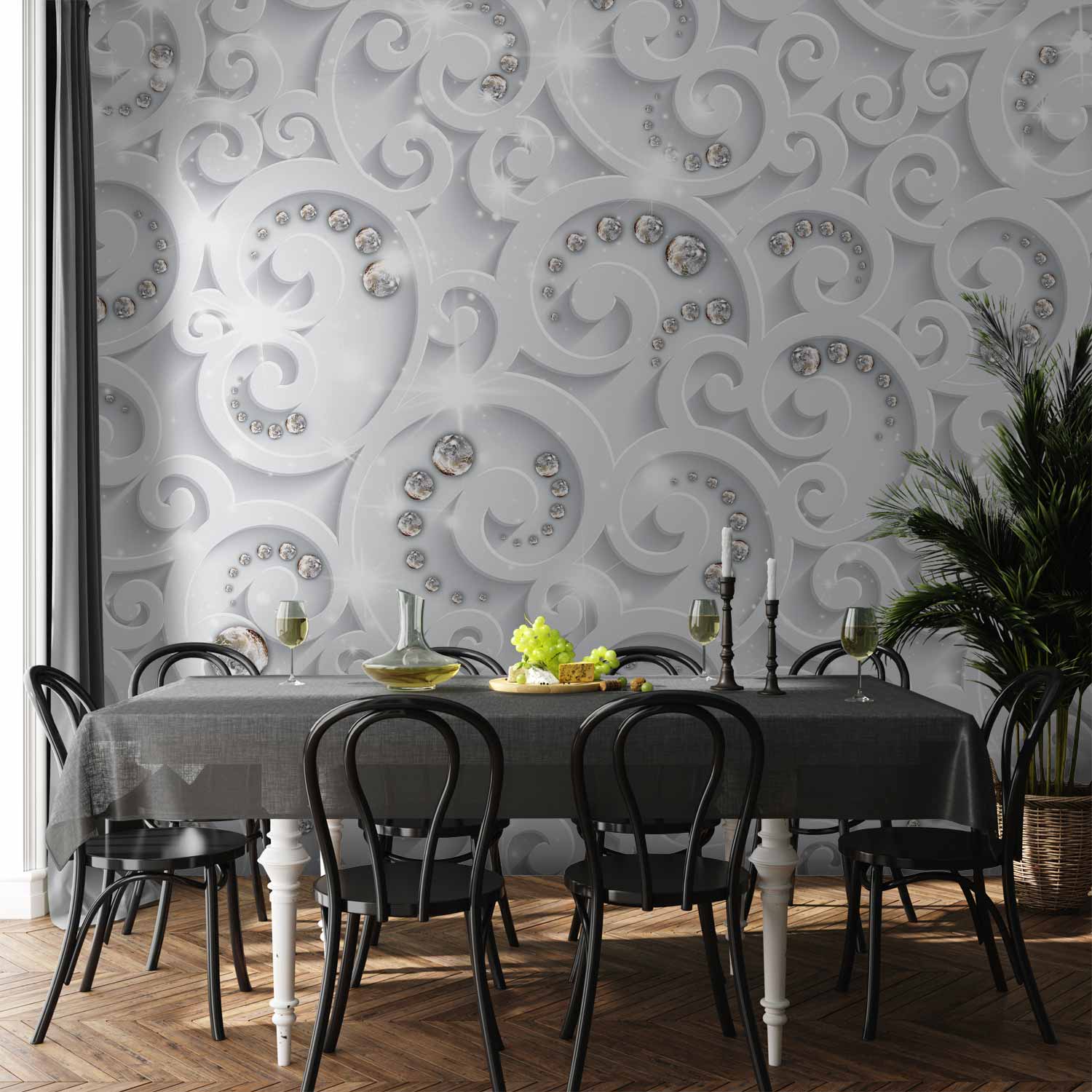 Abstract Floral Glamour Wall Mural