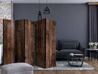 Rustic Wood Texture 5-Panel Room Divider