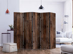 Rustic Wood Texture 5-Panel Room Divider