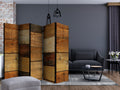 Wood Texture Rustic 5-Panel Room Divider