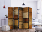 Wood Texture Rustic 5-Panel Room Divider