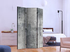 Fresh Concrete Texture Grey 3-Panel Room Divider