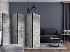 Grey Concrete Texture 5-Panel Room Divider