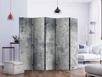 Grey Concrete Texture 5-Panel Room Divider