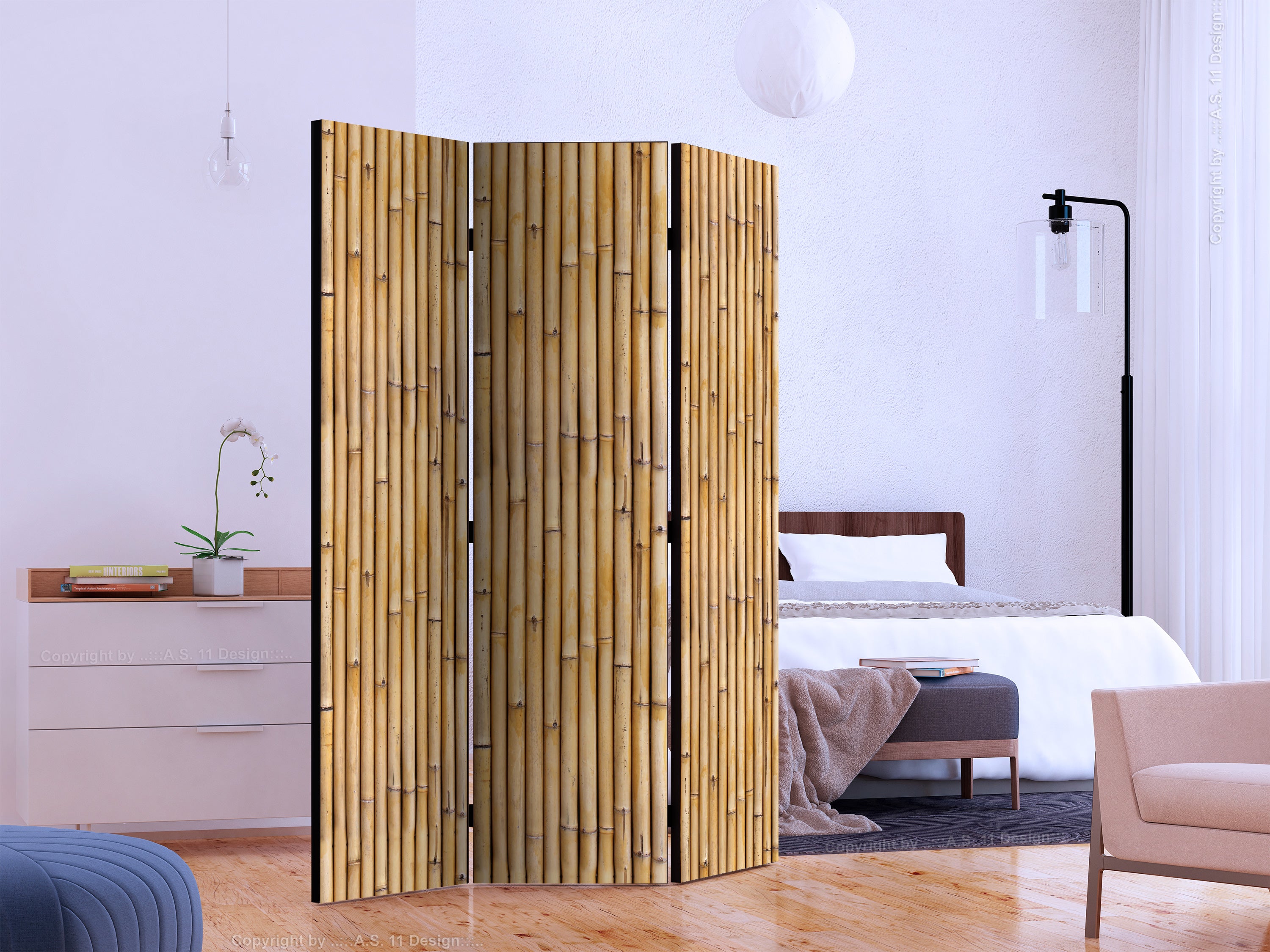 Amazonian Bamboo Nature 3-Panel Room Divider