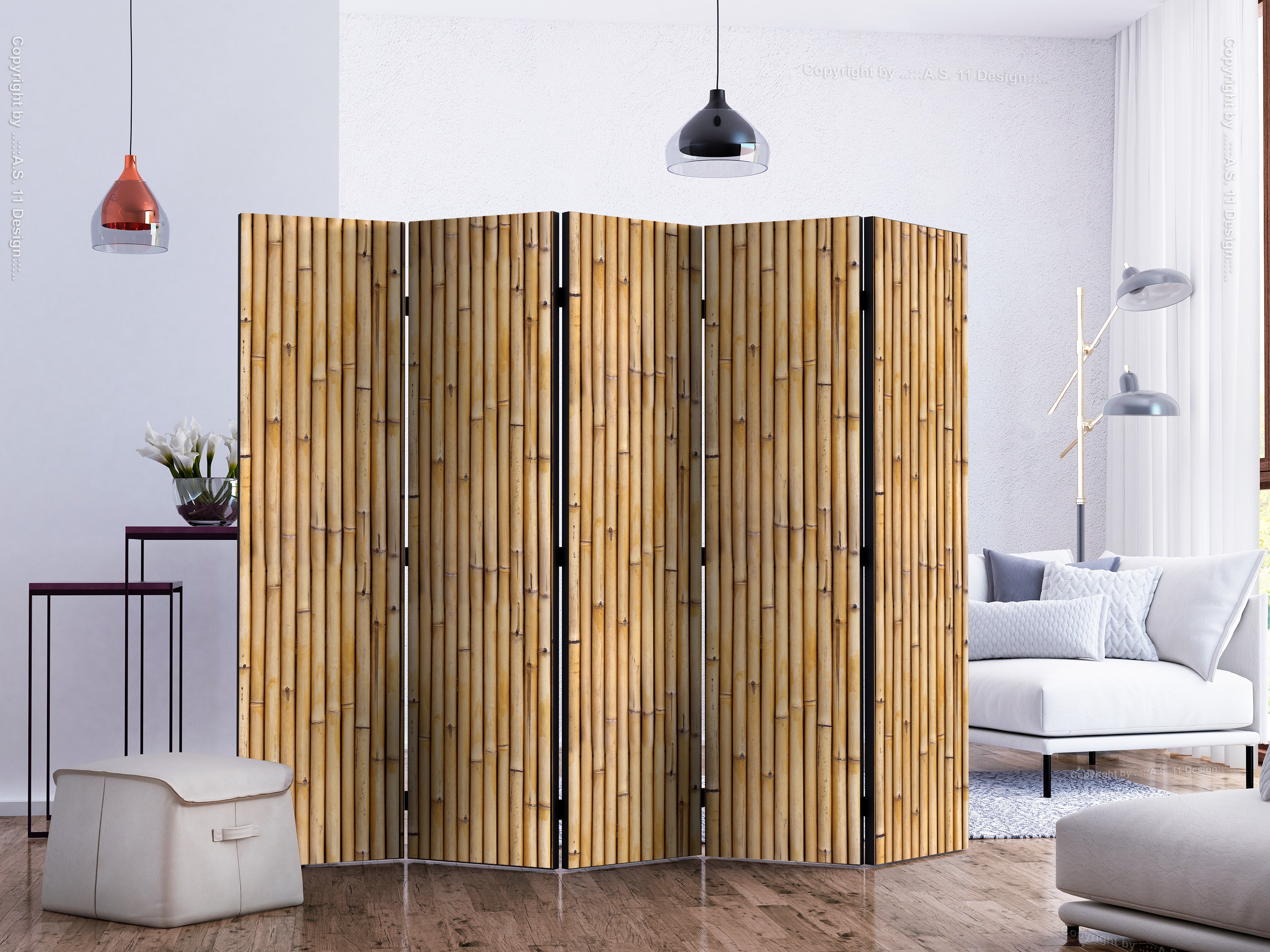 Amazonian Bamboo Nature 5-Panel Room Divider
