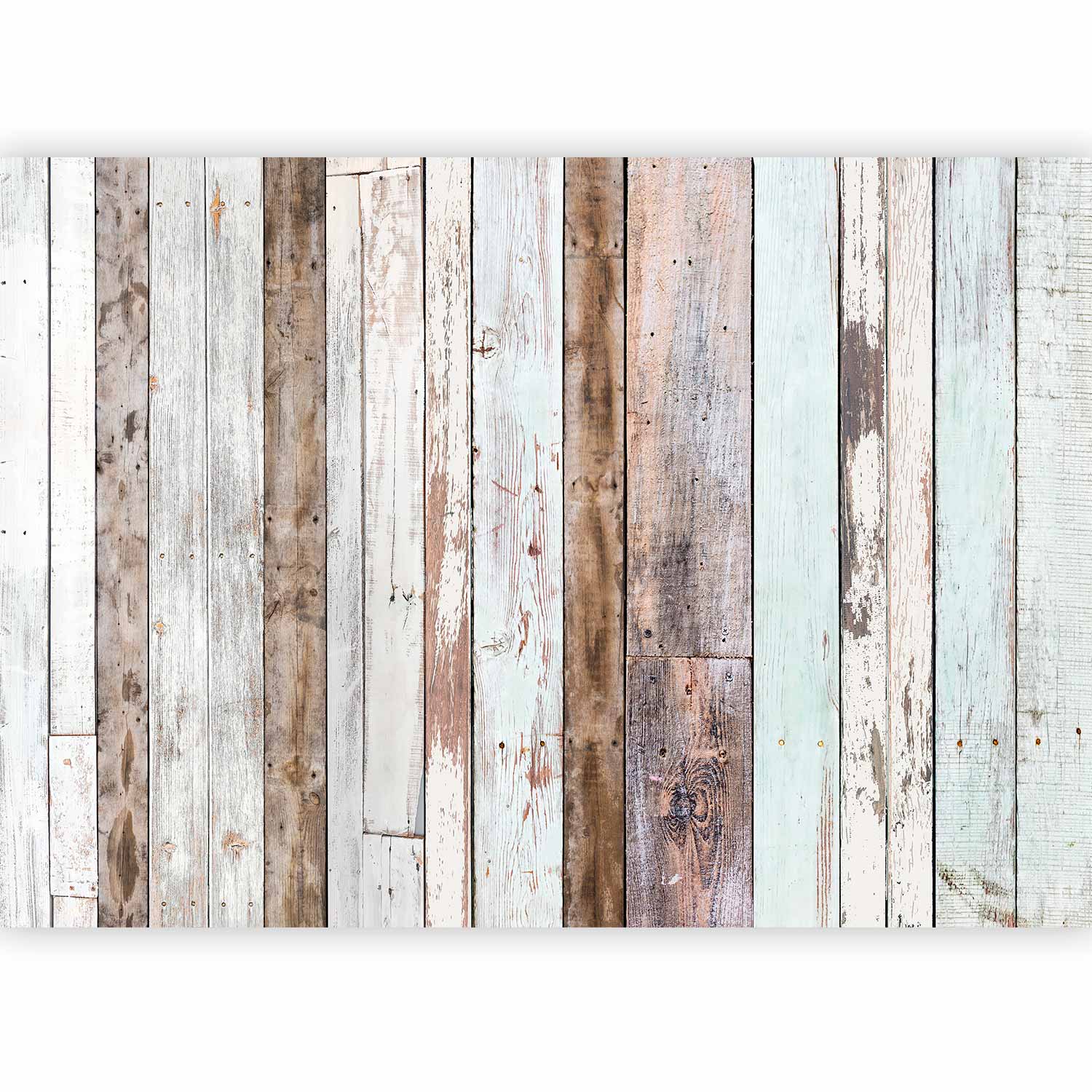 Multi-colored Wooden Boards Vintage Wall Mural