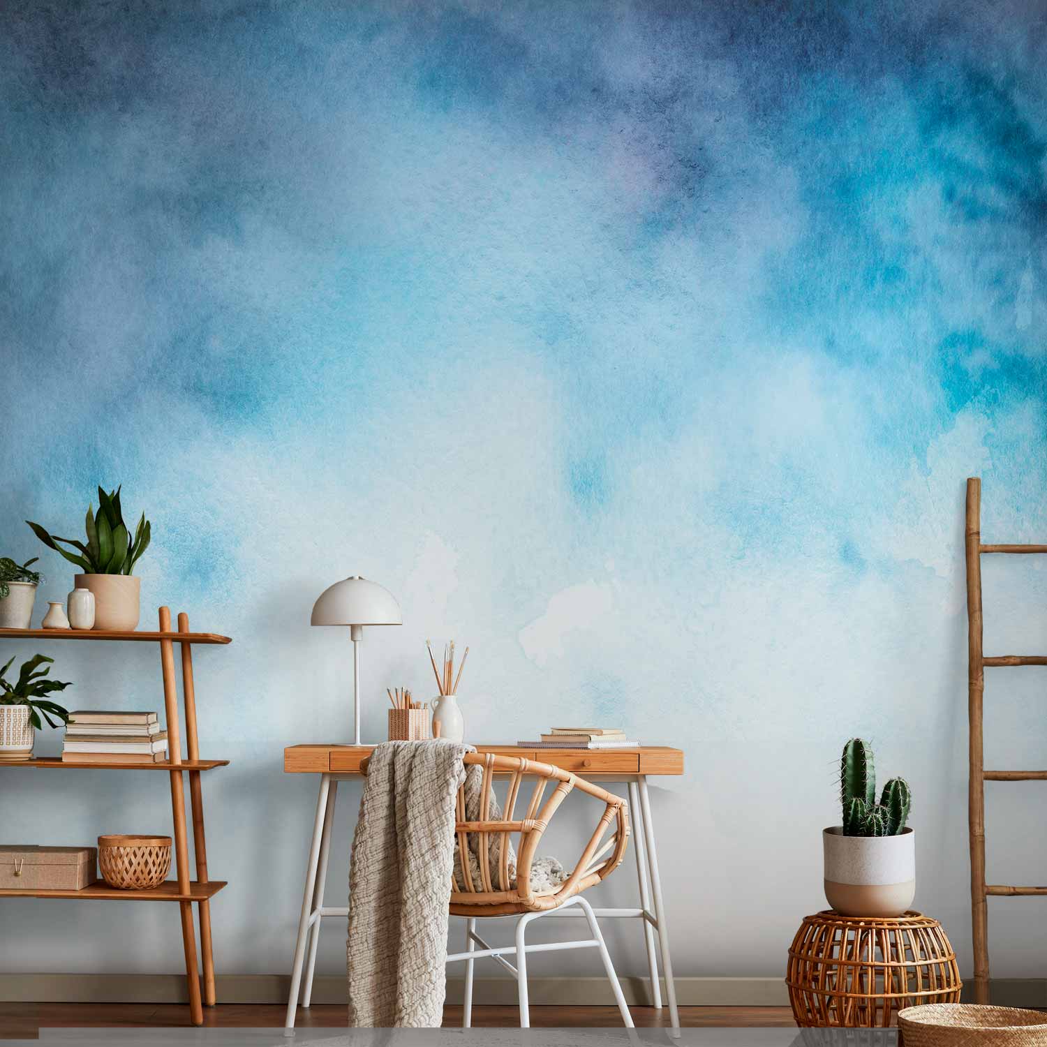Cobalt Cloud Texture Abstract Wall Mural
