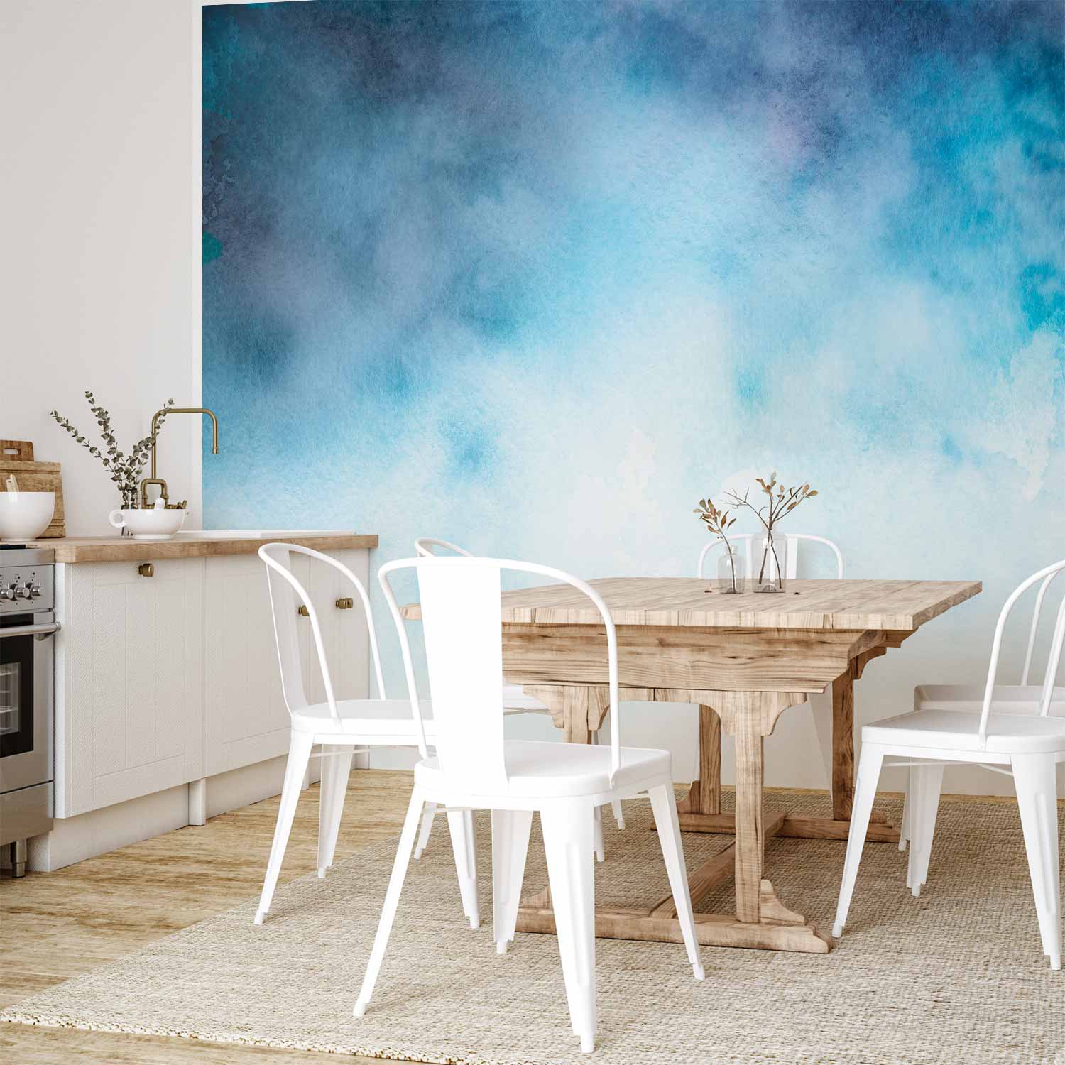 Cobalt Cloud Texture Abstract Wall Mural