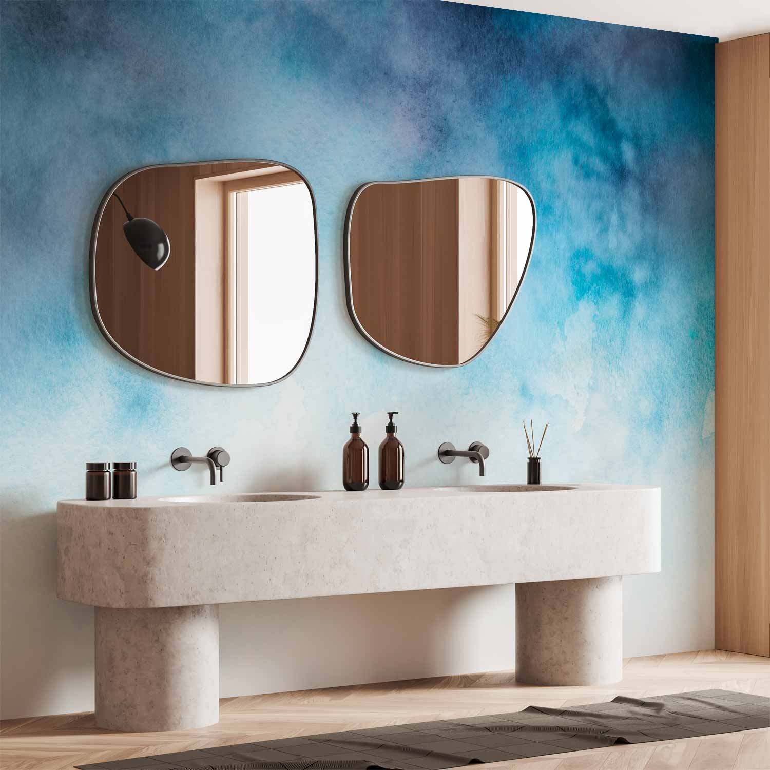 Cobalt Cloud Texture Abstract Wall Mural