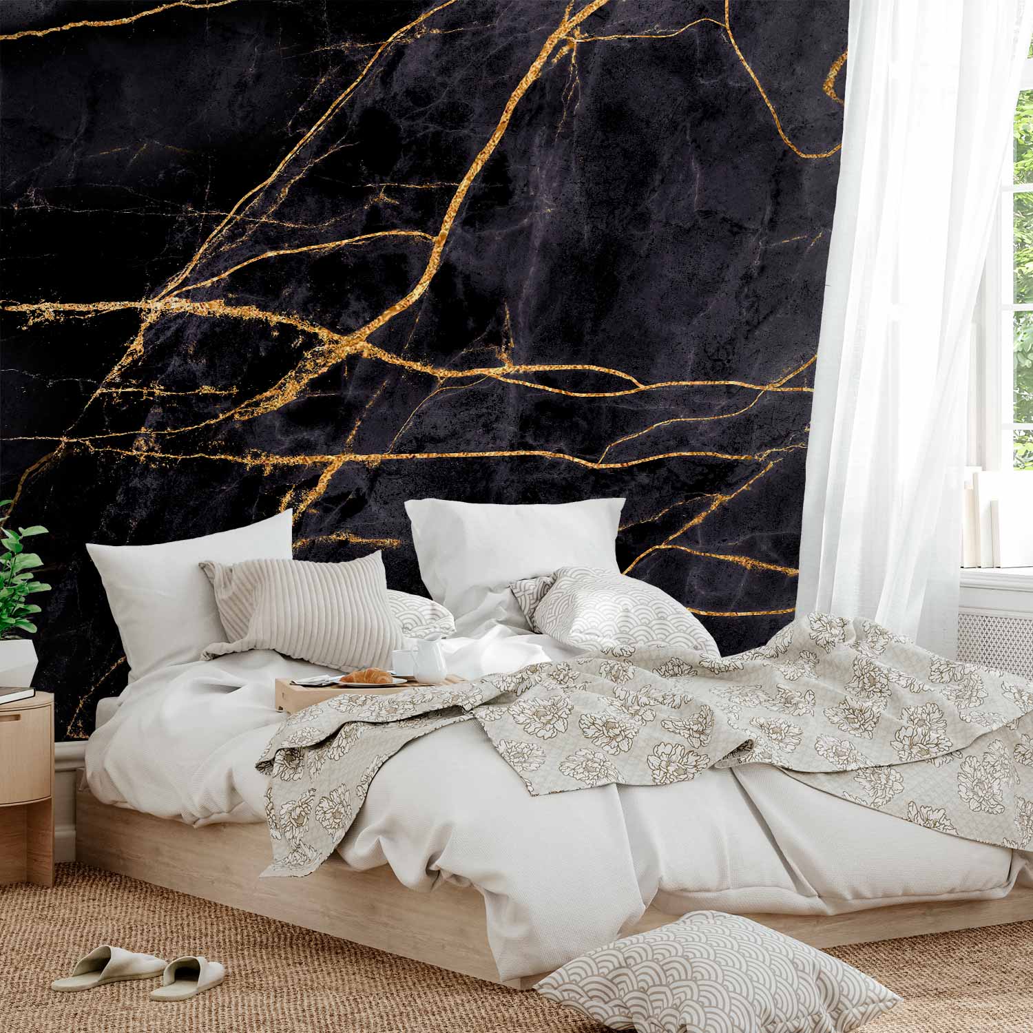 Golden Marble Texture Wall Mural