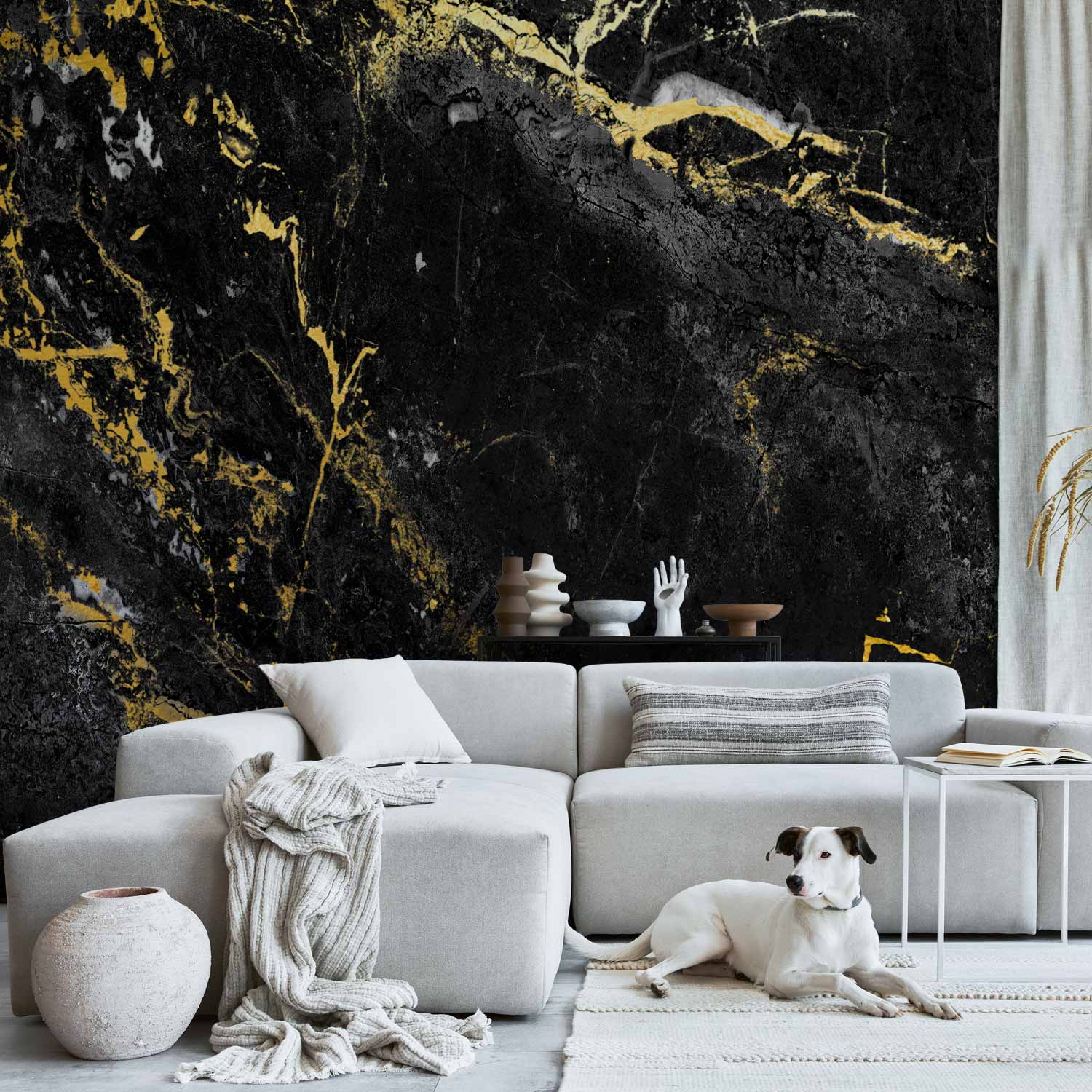 Black Marble Texture Modern Wall Mural