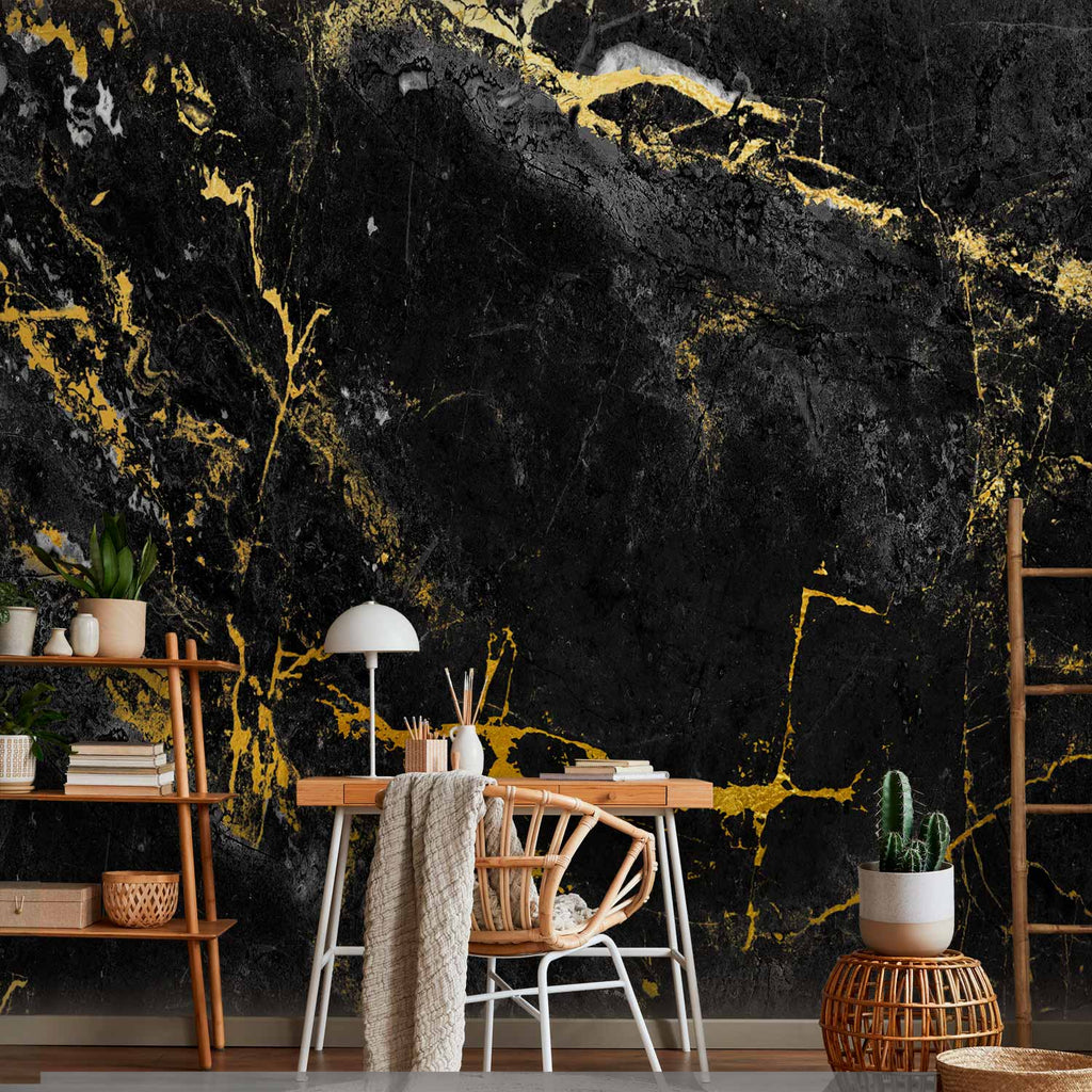 Black Marble Texture Modern Wall Mural