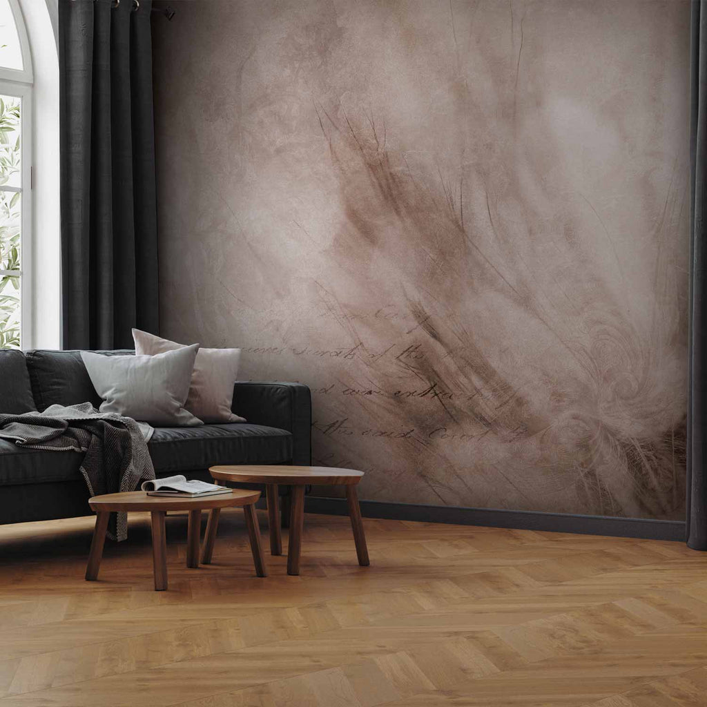 Wall Mural - Abstract Scandi Boho with Floral Letters