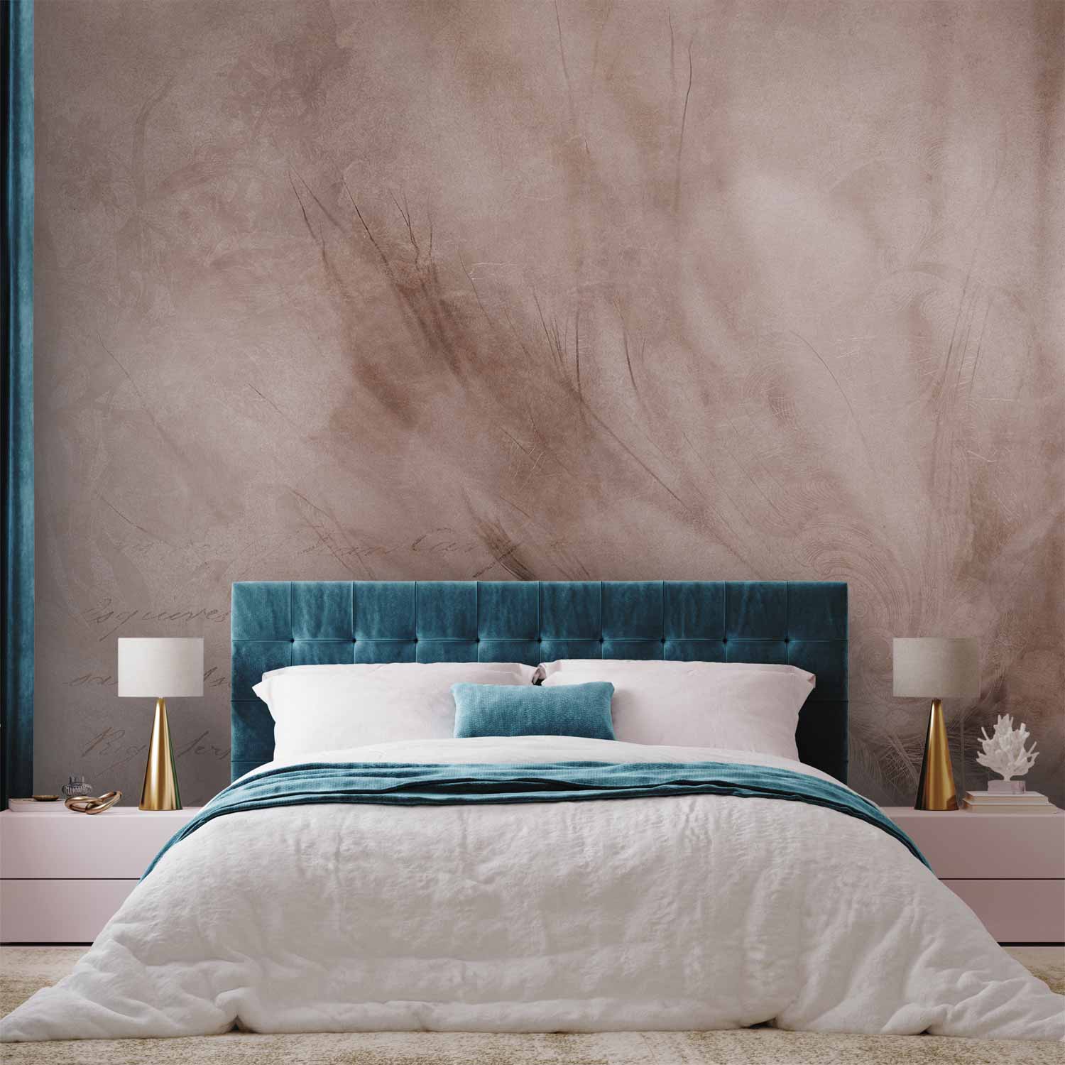 Abstract Scandi Boho Lettering Floral Wall Mural