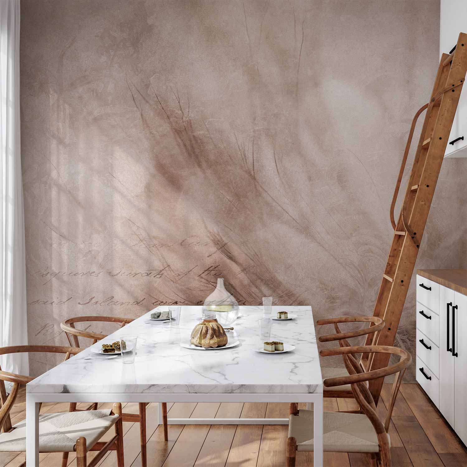 Wall Mural - Abstract Scandi Boho with Floral Letters