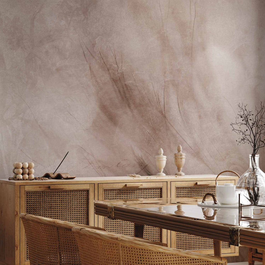 Abstract Scandi Boho Lettering Floral Wall Mural