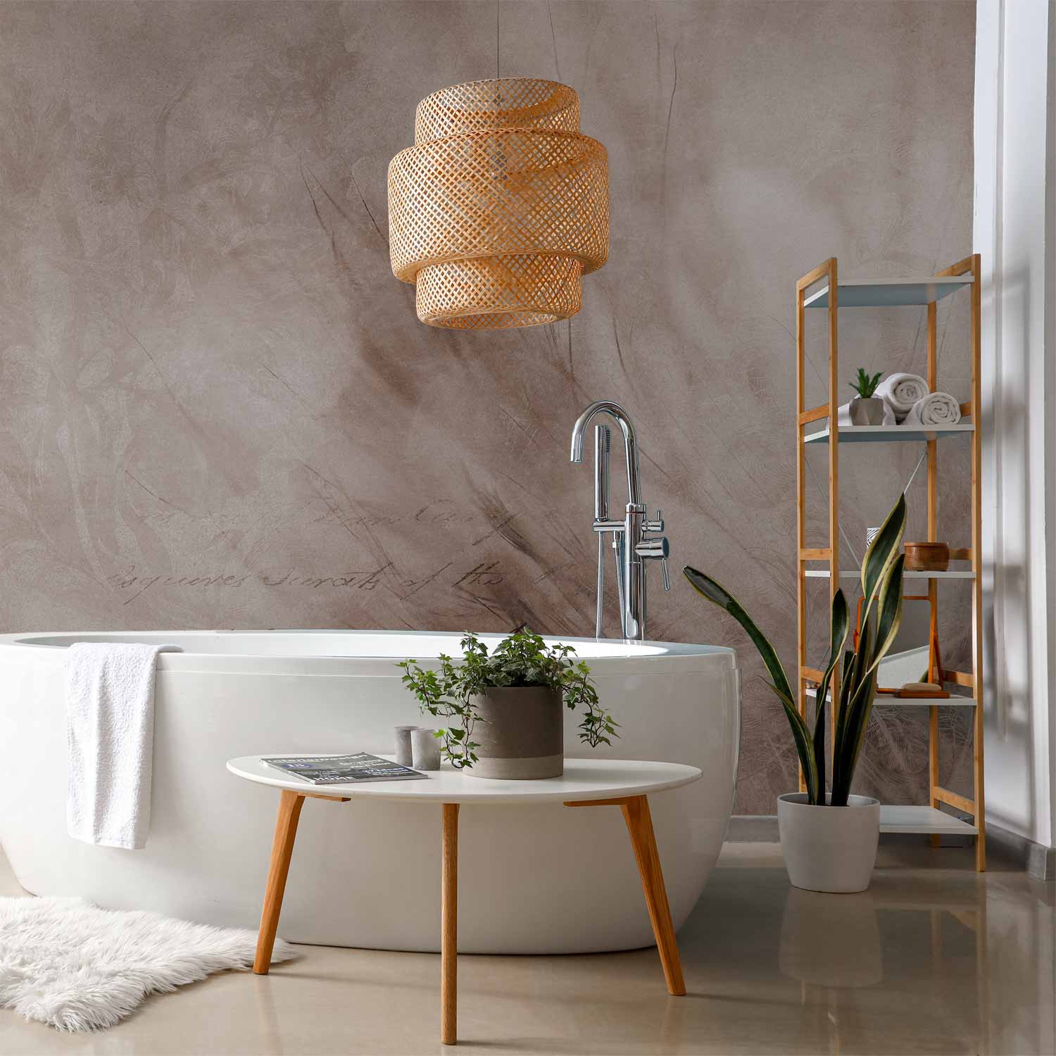 Abstract Scandi Boho Lettering Floral Wall Mural