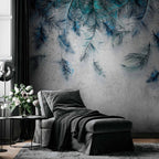 Sapphire Leaf Texture Wall Mural