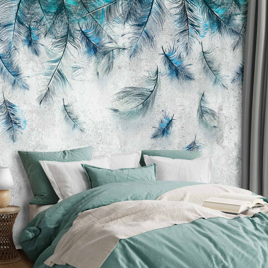 Sapphire Leaf Texture Wall Mural